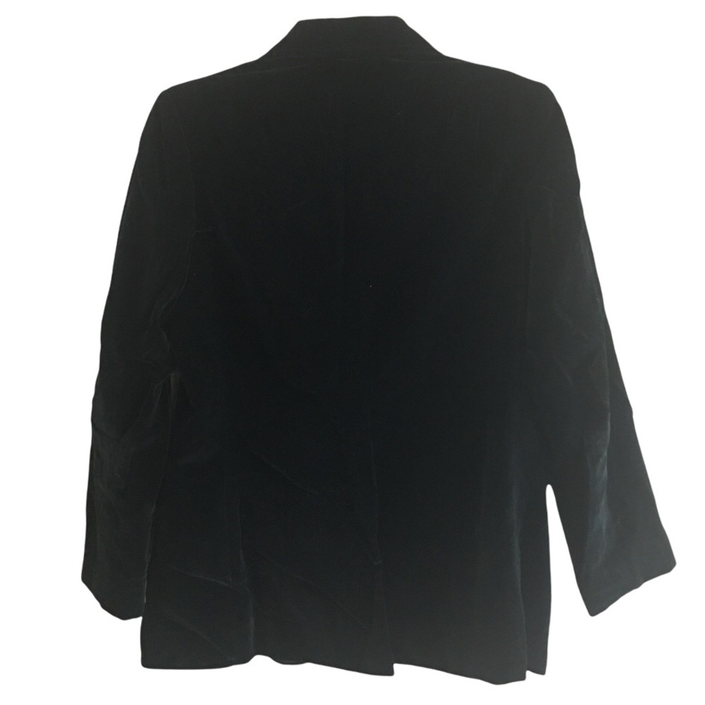 90s Y2K VINTAGE Black Velvet Blazer by Koret - Picture 3 of 4